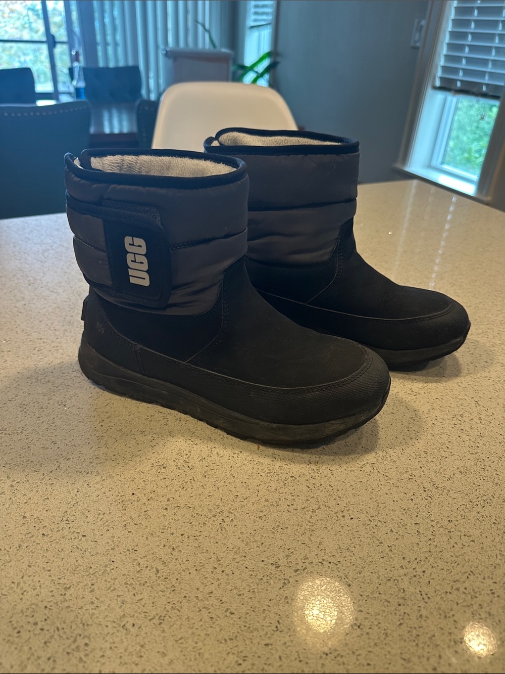 UGG Kids Black Puffer Winter Boots